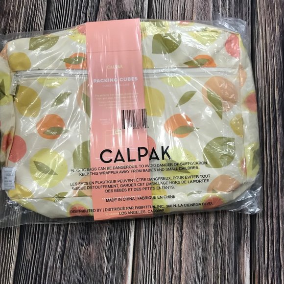 Calpak Peach & Lemon Pattern Packing Cube Set - Picture 2 of 6